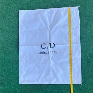 Dior White Dust Bag with Black C.D. Logo